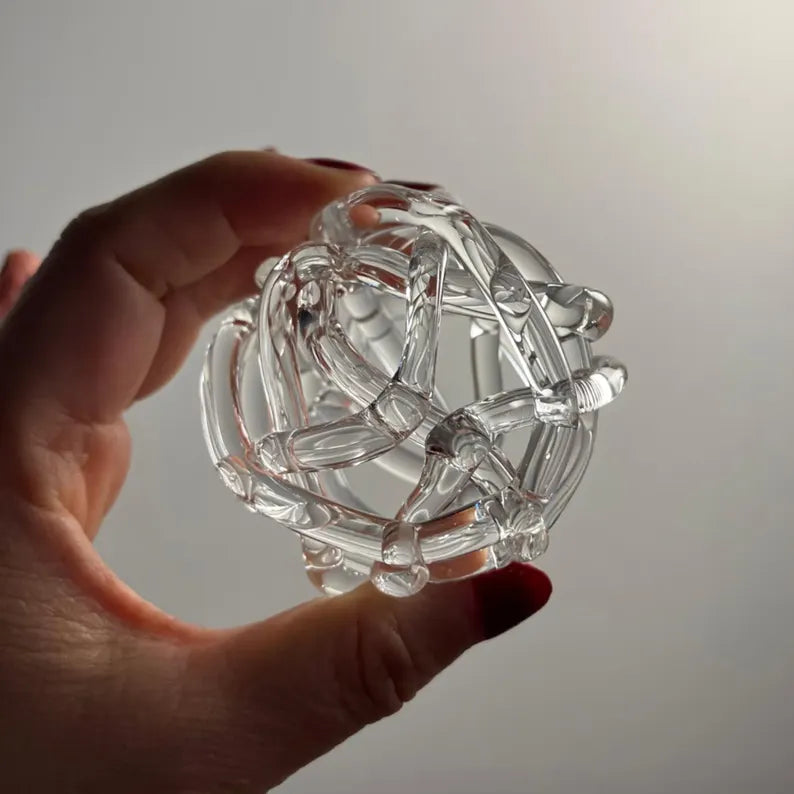 Handmade Glass Flower Frog Stem Holder Home Desktop Decor