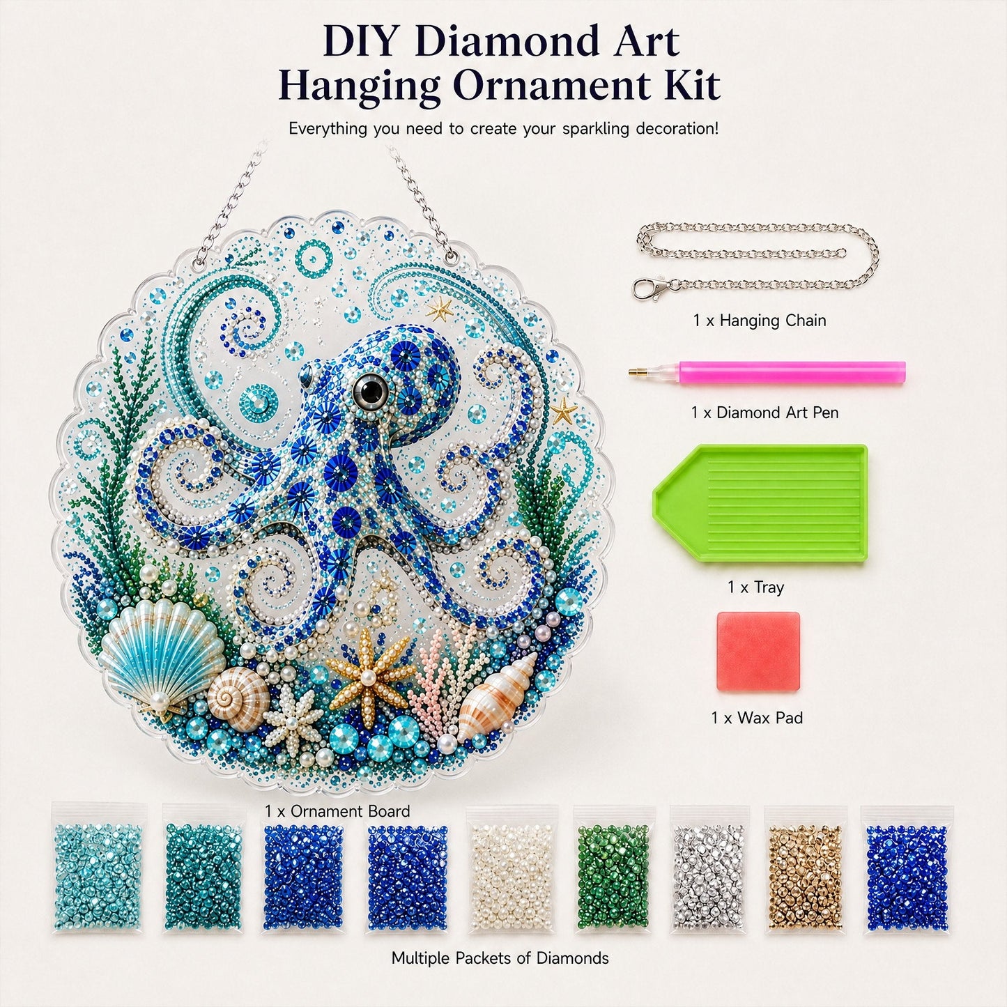 Ocean Pearl Art DIY Hanging Ornament Kit