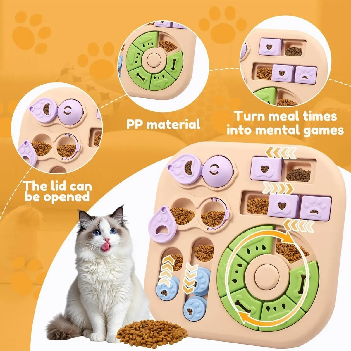 Interactive Cat Puzzle Training Bowl Feeder