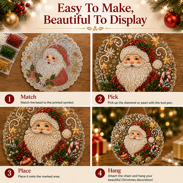 Christmas Pearl Diamond Art Suncatcher Kit